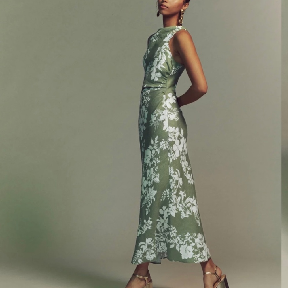 Reformation green floral dress